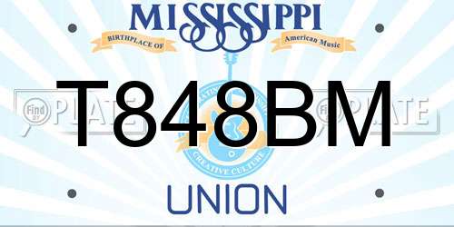 T848BM Mississippi License Plate