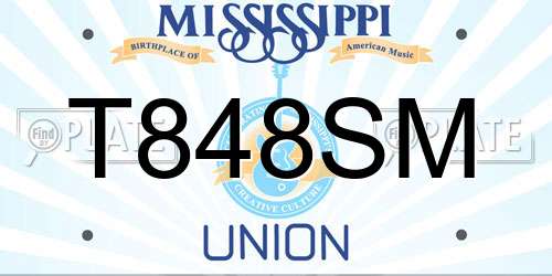 T848SM Mississippi License Plate