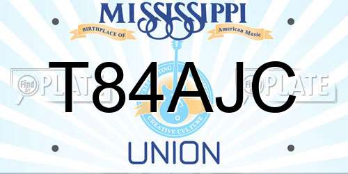T84AJC Mississippi License Plate