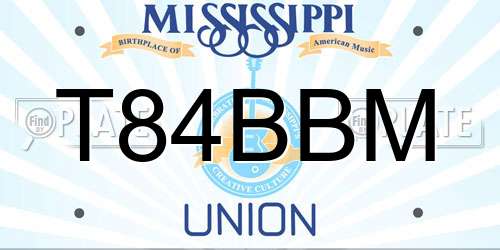 T84BBM Mississippi License Plate