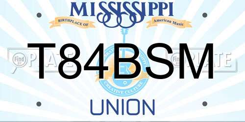 T84BSM Mississippi License Plate
