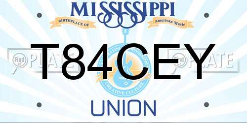 T84CEY Mississippi License Plate