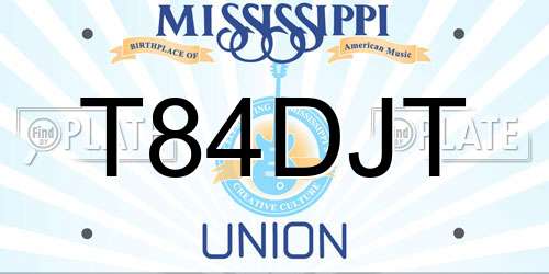 T84DJT Mississippi License Plate
