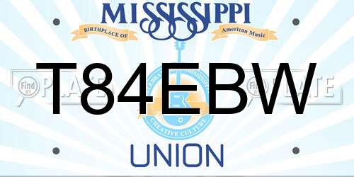T84EBW Mississippi License Plate