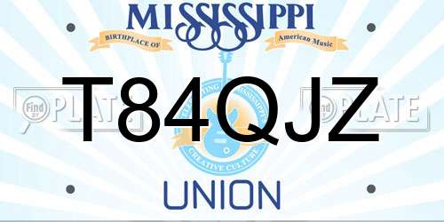 T84QJZ Mississippi License Plate