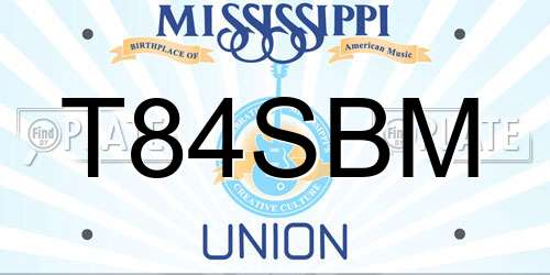 T84SBM Mississippi License Plate
