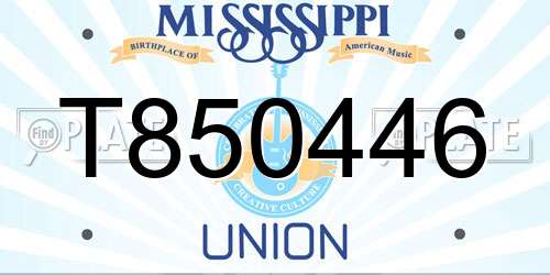T850446 Mississippi License Plate