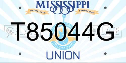 T85044G Mississippi License Plate