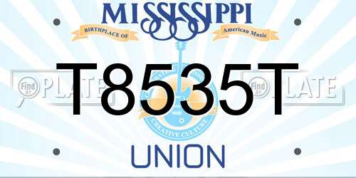 T8535T Mississippi License Plate