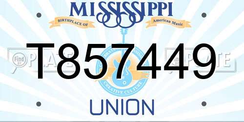 T857449 Mississippi License Plate