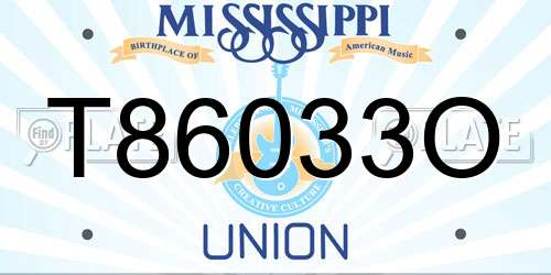 T86033O Mississippi License Plate