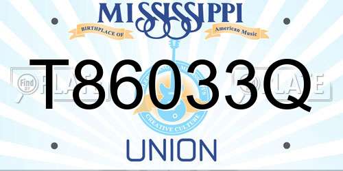 T86033Q Mississippi License Plate
