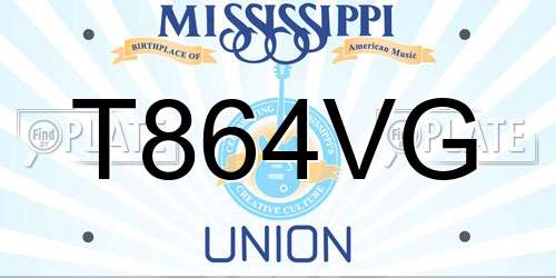 T864VG Mississippi License Plate