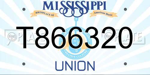 T866320 Mississippi License Plate