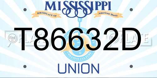 T86632D Mississippi License Plate