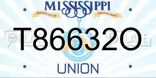 T86632O Mississippi License Plate