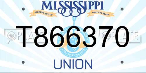 T866370 Mississippi License Plate
