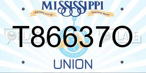 T86637O Mississippi License Plate