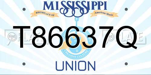 T86637Q Mississippi License Plate