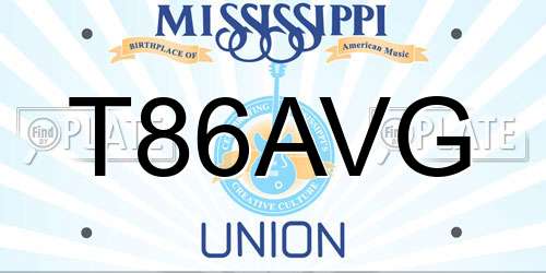 T86AVG Mississippi License Plate