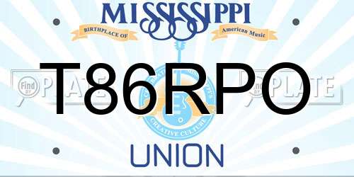 T86RPO Mississippi License Plate