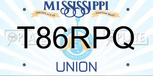 T86RPQ Mississippi License Plate