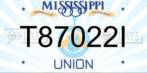T87022I Mississippi License Plate