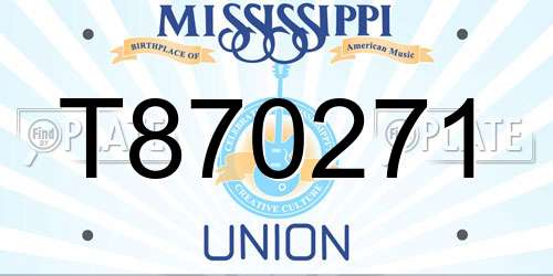 T870271 Mississippi License Plate
