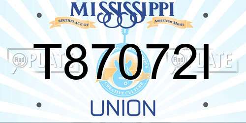 T87072I Mississippi License Plate