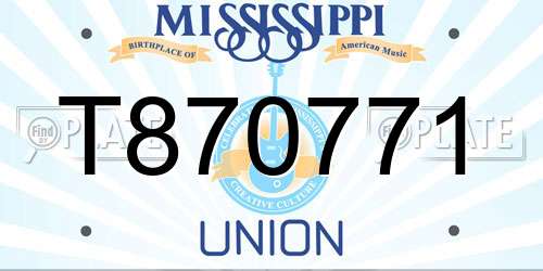 T870771 Mississippi License Plate