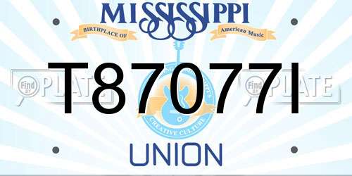 T87077I Mississippi License Plate