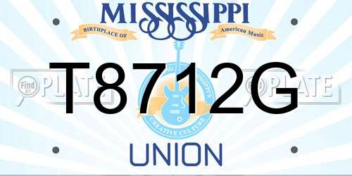 T8712G Mississippi License Plate