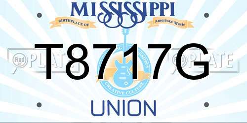 T8717G Mississippi License Plate