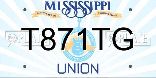 T871TG Mississippi License Plate