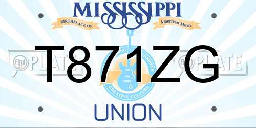 T871ZG Mississippi License Plate