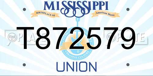 T872579 Mississippi License Plate