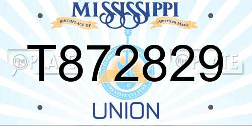 T872829 Mississippi License Plate