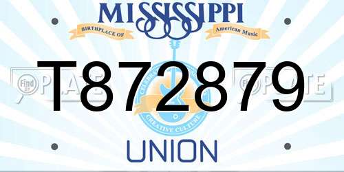 T872879 Mississippi License Plate
