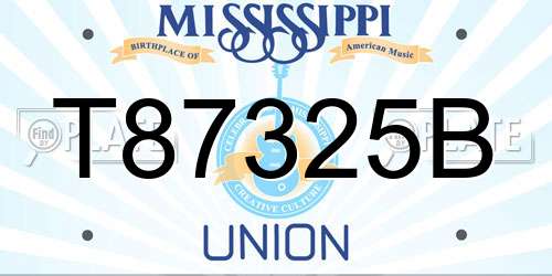 T87325B Mississippi License Plate