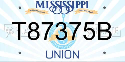 T87375B Mississippi License Plate
