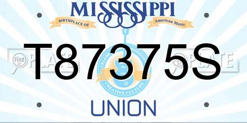 T87375S Mississippi License Plate
