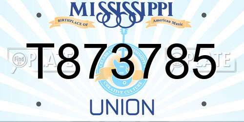 T873785 Mississippi License Plate