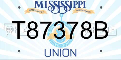 T87378B Mississippi License Plate