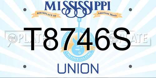T8746S Mississippi License Plate