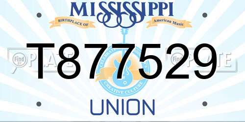 T877529 Mississippi License Plate