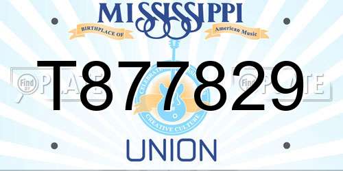 T877829 Mississippi License Plate