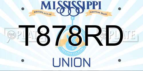 T878RD Mississippi License Plate