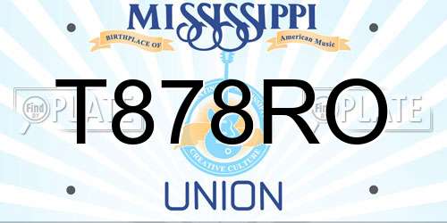 T878RO Mississippi License Plate