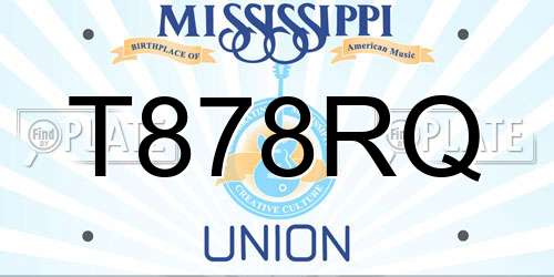 T878RQ Mississippi License Plate