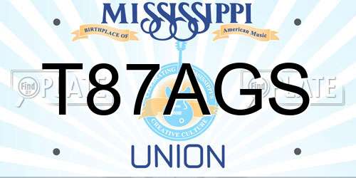 T87AGS Mississippi License Plate